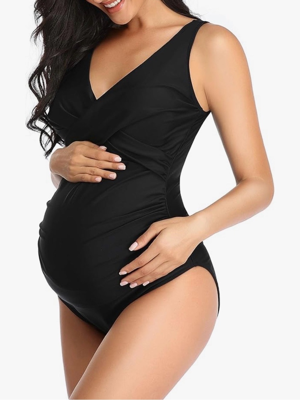 Black Maternity One-Piece Swimsuit | S